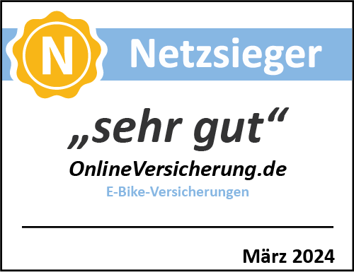 E-Bike Versicherungen bei Onlineversicherung.de - Sehr gut - Netzsieger 2024 E-Bike Versicherungen bei Onlineversicherung.de - Sehr gut - Netzsieger 2024