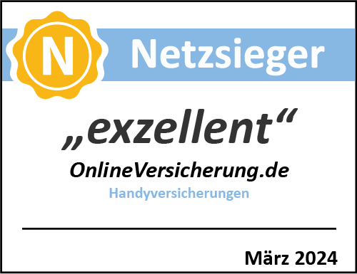 Handyversicherung bei Onlineversicherung - Sehr gut - Netzsieger 2024 Handyversicherung bei Onlineversicherung - Sehr gut - Netzsieger 2024